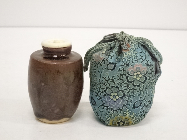 日本の陶器 茶道具　振出　 伝統的なスタイル　骨董　古美術　茶道具 道具 ] - 道具 京焼 川添寿楽造 仁清鏡文茶碗（共箱） | ネット
